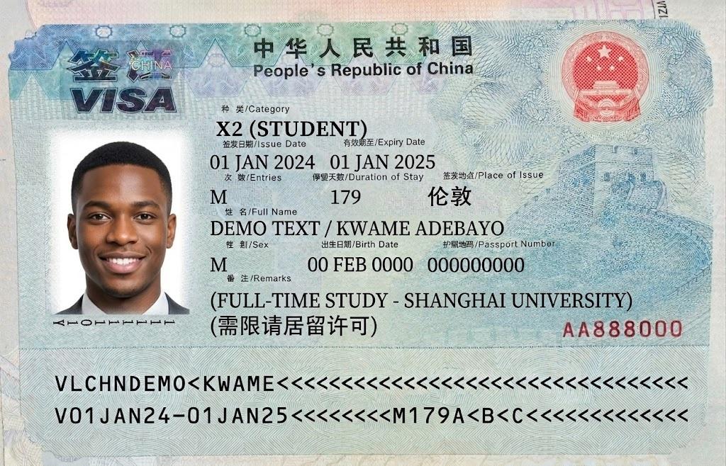 X2 student visa sample
